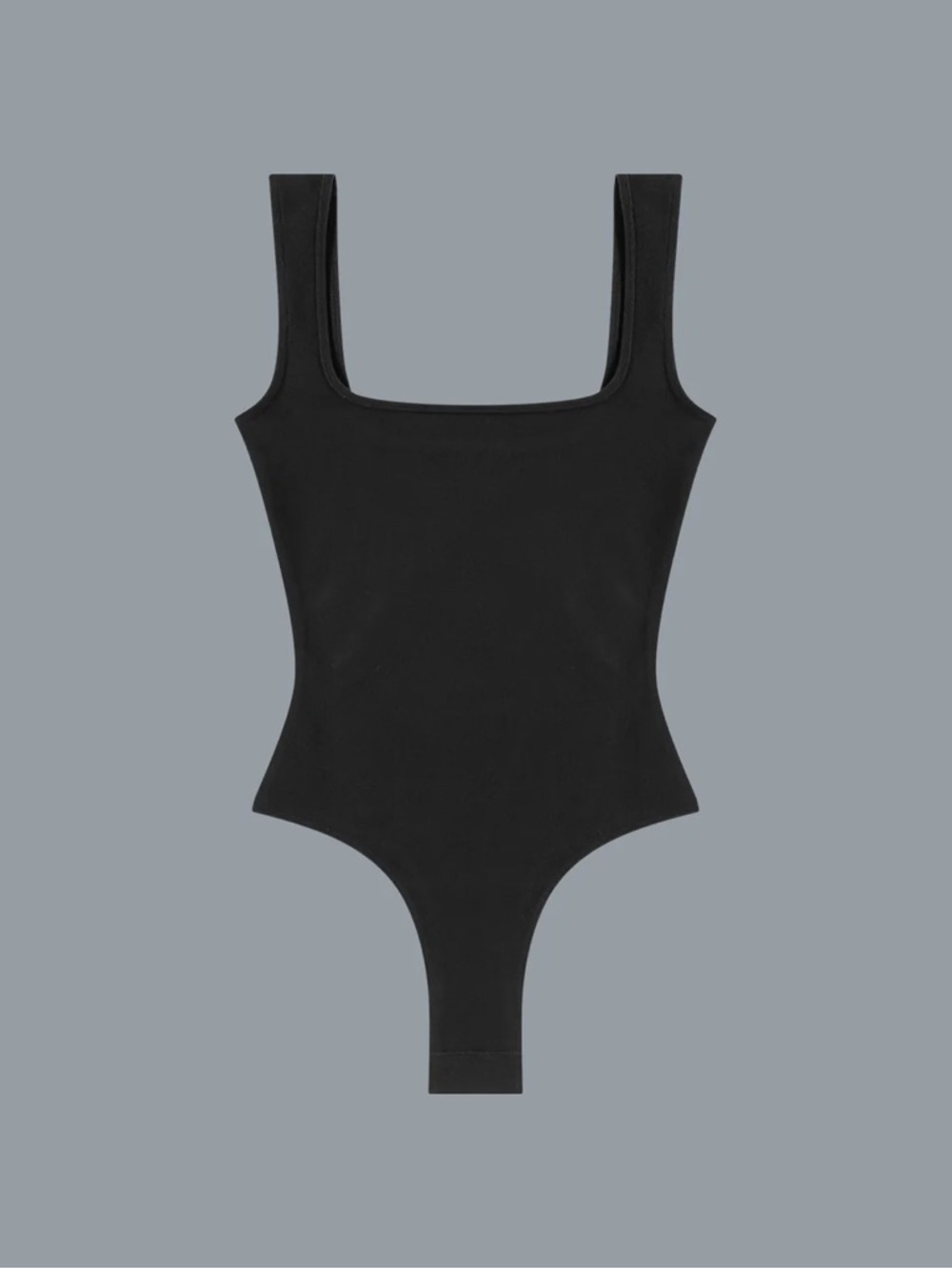 Flore Flore Organic Cotton Nur Body Size S Black Thong Square Neck Bodysuit Chic